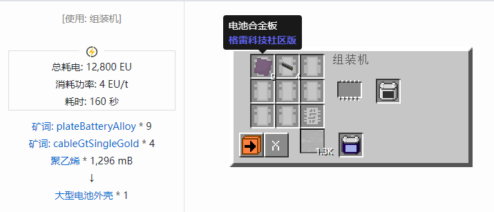 我的世界格雷科技社区版材料合成表大全