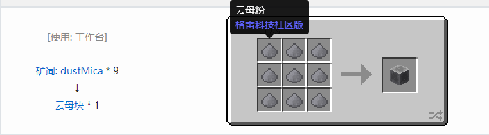 我的世界格雷科技社区版建筑方块合成表大全