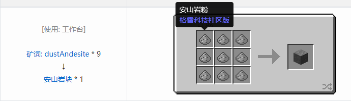 我的世界格雷科技社区版建筑方块合成表大全