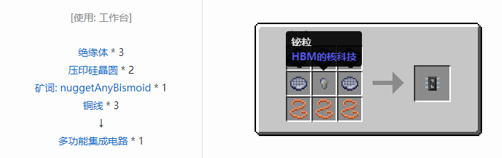 我的世界HBM的核科技模组零件和部件合成表大全