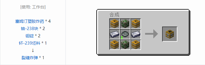 我的世界HBM的核科技爆炸物合成表大全