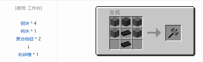 我的世界HBM的核科技工具合成表大全