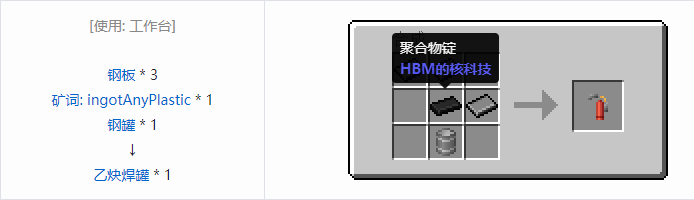 我的世界HBM的核科技工具合成表大全