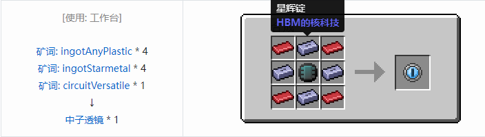 我的世界HBM的核科技模组护甲改装附件合成表大全