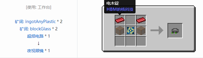 我的世界HBM的核科技模组护甲改装附件合成表大全