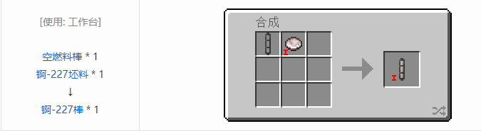 我的世界HBM的核科技模组燃料棒合成表大全