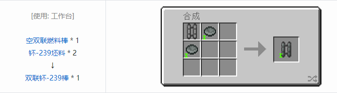 我的世界HBM的核科技模组燃料棒合成表大全