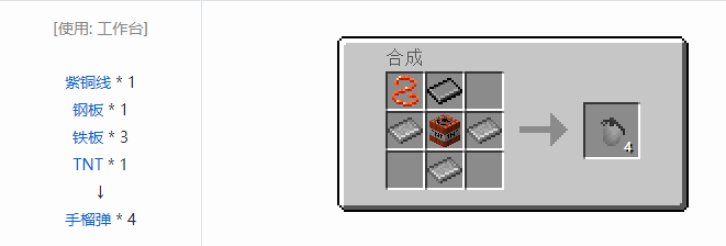 我的世界HBM的核科技模组投掷物合成表大全