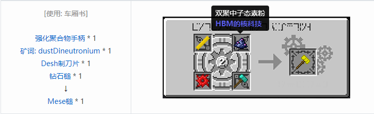 我的世界HBM的核科技模组武器合成表大全