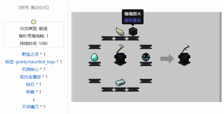 我的世界诡厄巫法武器合成表大全