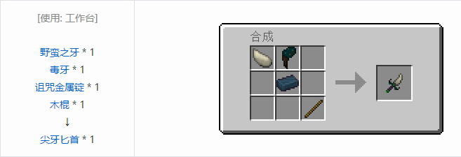 我的世界诡厄巫法武器合成表大全