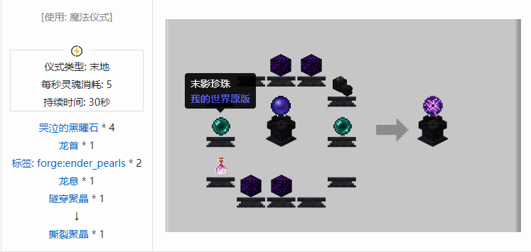 我的世界诡厄巫法聚晶合成表大全