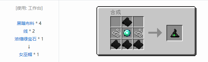 我的世界诡厄巫法装备合成表大全