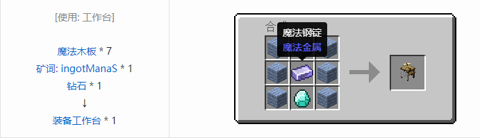 我的世界魔法金属设备怎么合成