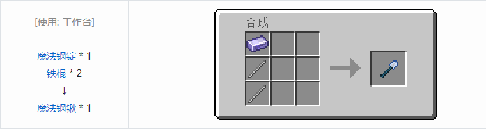 我的世界魔法金属工具合成表大全2026
