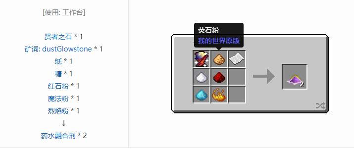 我的世界魔法金属精铸合成表大全2026