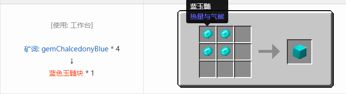 我的世界热量与气候方块合成表大全2026