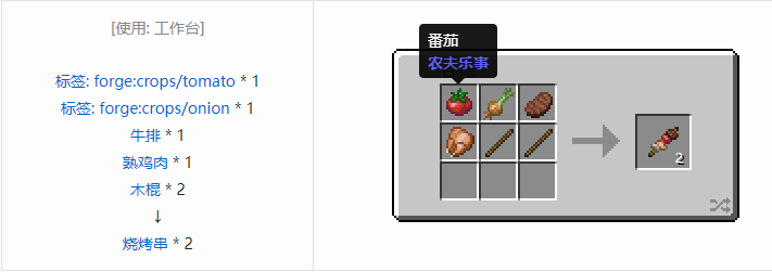 我的世界农夫乐事食物合成表大全2026