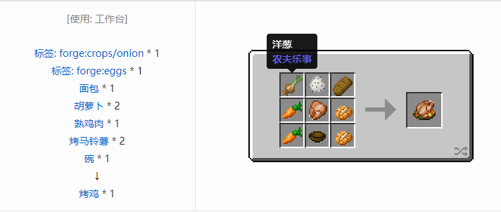我的世界农夫乐事食物合成表大全2026