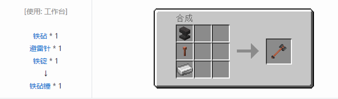 我的世界铁砧工艺重力科技合成表大全2026