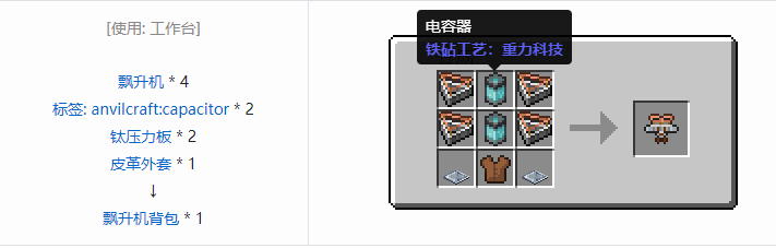 我的世界铁砧工艺重力科技合成表大全2026