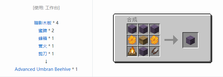 我的世界资源蜜蜂合成表大全2026