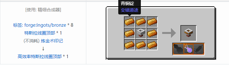 我的世界交错道途导线合成表大全2026