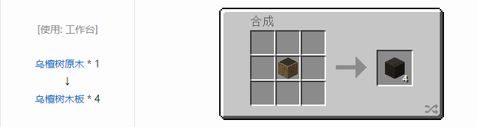 我的世界林业合成表大全2026