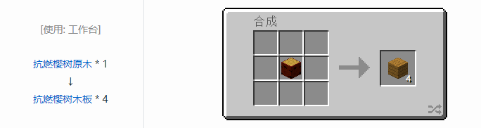 我的世界林业合成表大全2026