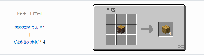 我的世界林业合成表大全2026