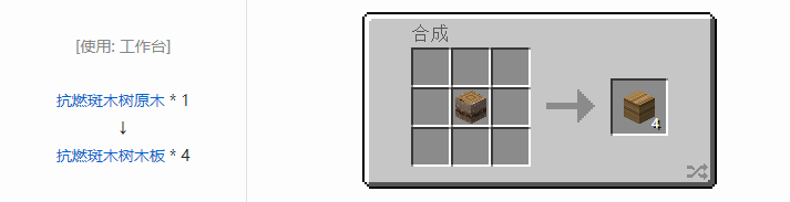 我的世界林业合成表大全2026