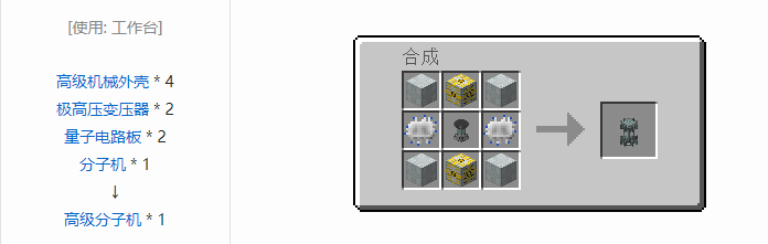 我的世界工业升级机器合成表大全2026