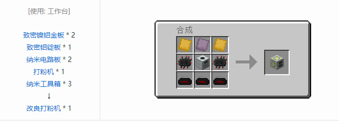 我的世界工业升级机器合成表大全2026