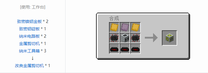 我的世界工业升级机器合成表大全2026