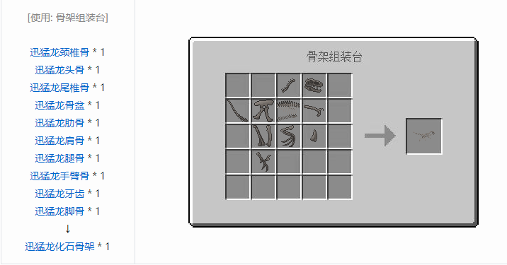 我的世界侏罗纪重生合成表大全2026