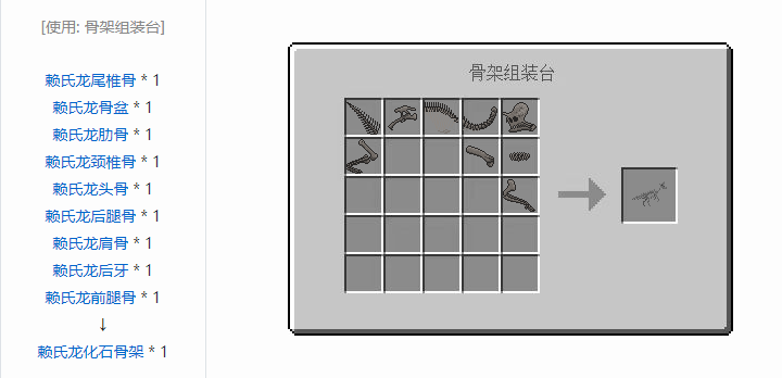 我的世界侏罗纪重生合成表大全2026