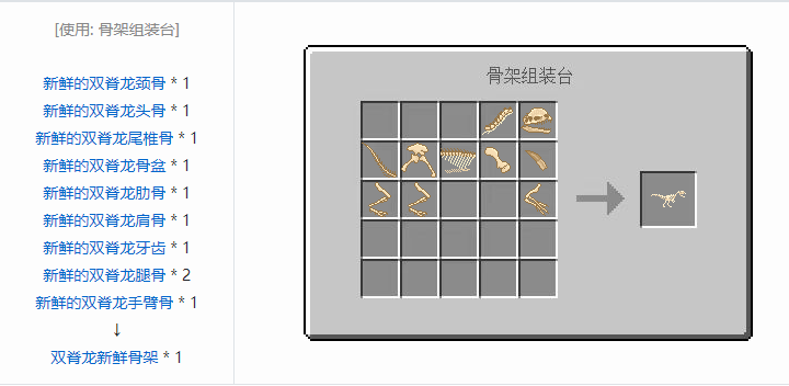 我的世界侏罗纪重生合成表大全2026