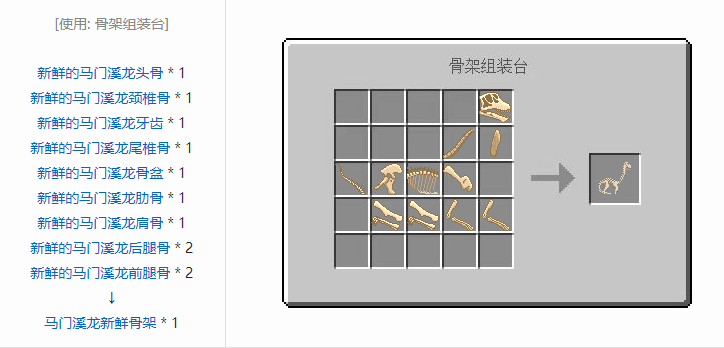 我的世界侏罗纪重生合成表大全2026