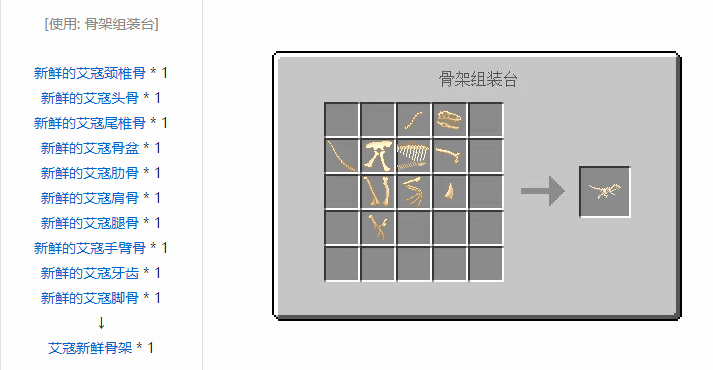 我的世界侏罗纪重生合成表大全2026