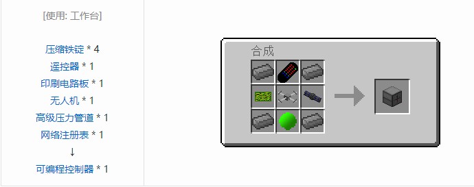 我的世界气动工艺合成表大全2026