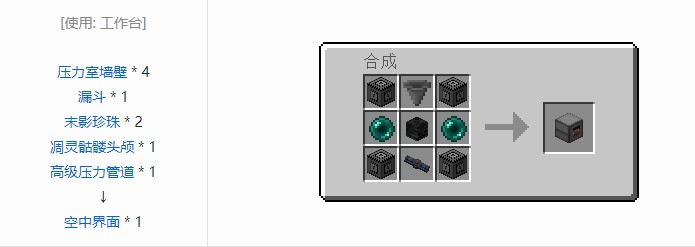 我的世界气动工艺合成表大全2026