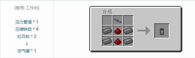 我的世界气动工艺合成表大全2026