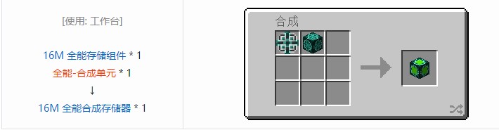 我的世界OMNI 存储元件合成表大全2026