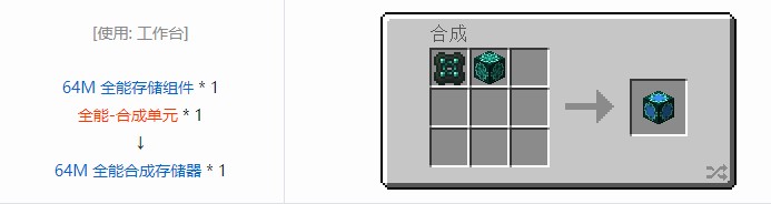 我的世界OMNI 存储元件合成表大全2026