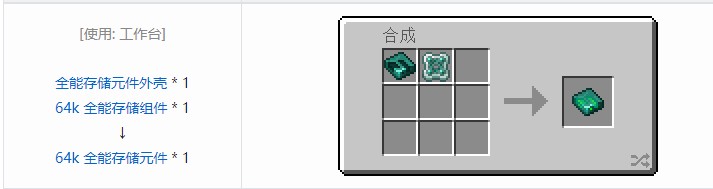 我的世界OMNI 存储元件合成表大全2026