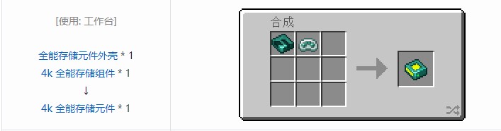 我的世界OMNI 存储元件合成表大全2026