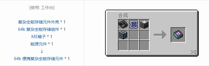我的世界OMNI 存储元件合成表大全2026