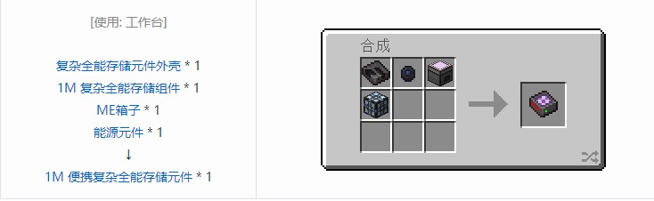 我的世界OMNI 存储元件合成表大全2026