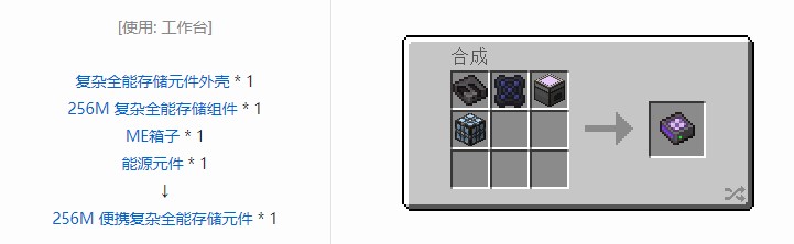 我的世界OMNI 存储元件合成表大全2026