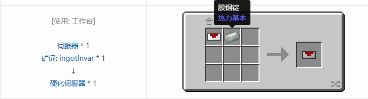 我的世界热动力学合成表大全